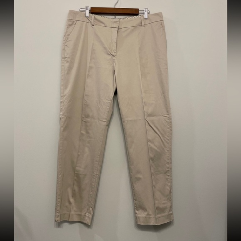 Per Se High Rise Straight leg Dress Pants Light Tan Stretchy Women’s Siz…‎